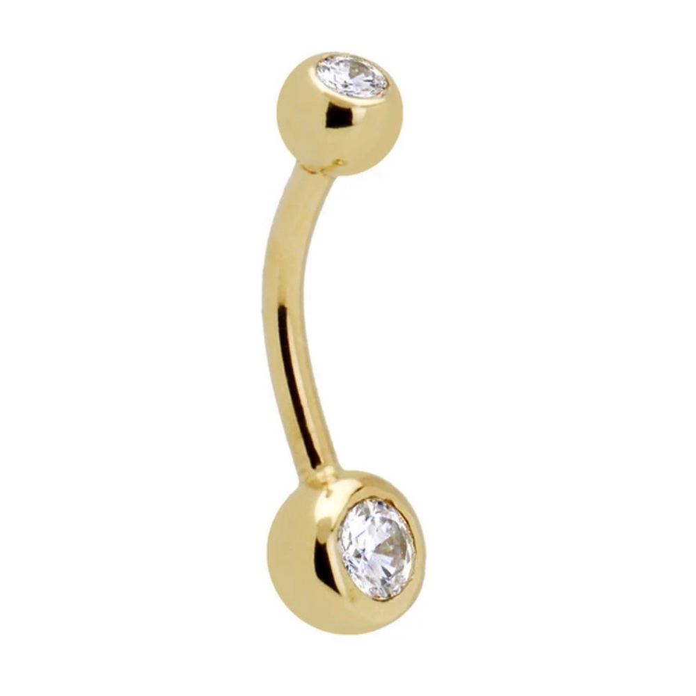 New Solid 14K GOLD Belly Cubicic Zirconia Earring